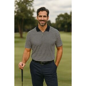 Bobby Jones Mens 2XL Striped Polo Shirt Golf Athleisure Short Sleeve